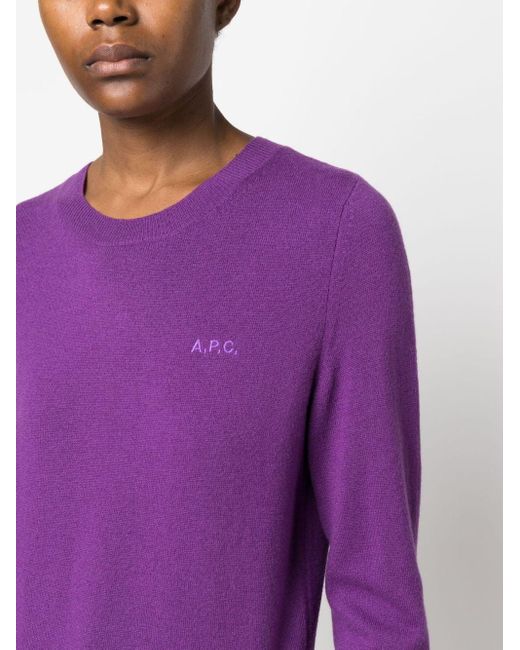 A.P.C. Nina Virgin Wool Jumper in het Purple