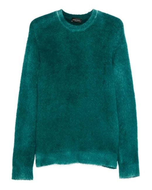 Maglione Girocollo di Roberto Collina in Green da Uomo