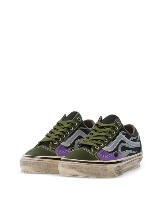 Vans Green Premium Old Skool 36 Flames Lace-Up Sneakers