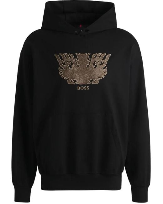 X Creation Of The Gods Felpa Con Cappuccio Taotie di Boss in Black