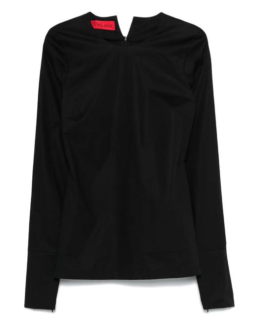 Thelatest Black Poplin Blouse