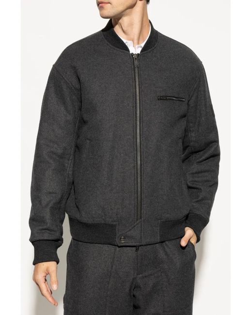 Iceberg Gray Embroidered Bomber Jacket for men