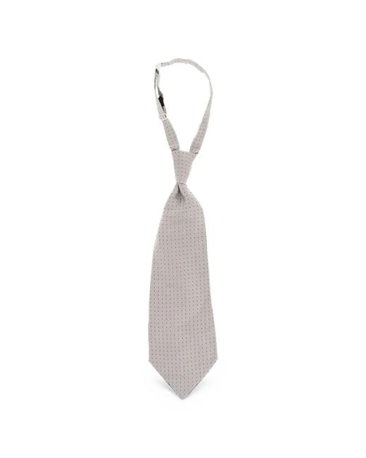 Corneliani White Checked Silk Tie for men