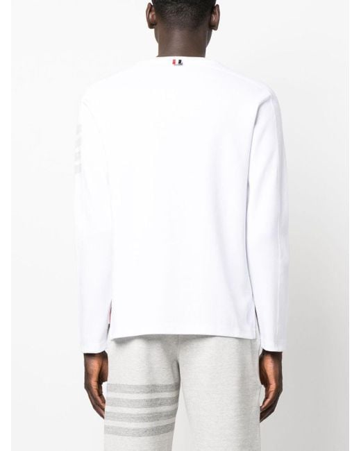 メンズ Thom Browne 4bar ロングtシャツ White