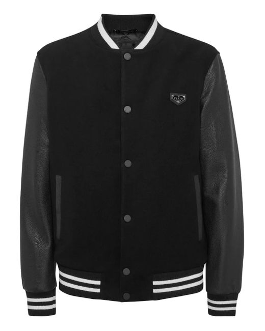 Philipp Plein メンズ ブラック ラインストーン ボンバージャケット 
