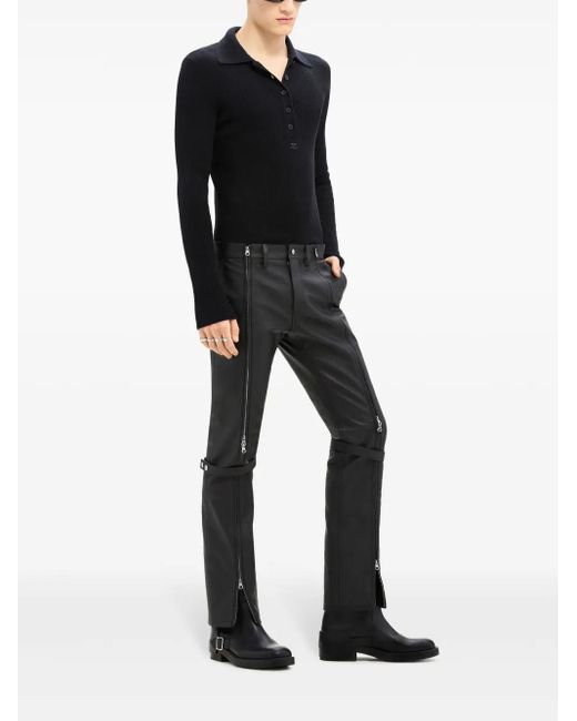 Courreges Blue Polo-Pullover Mit Knöpfen