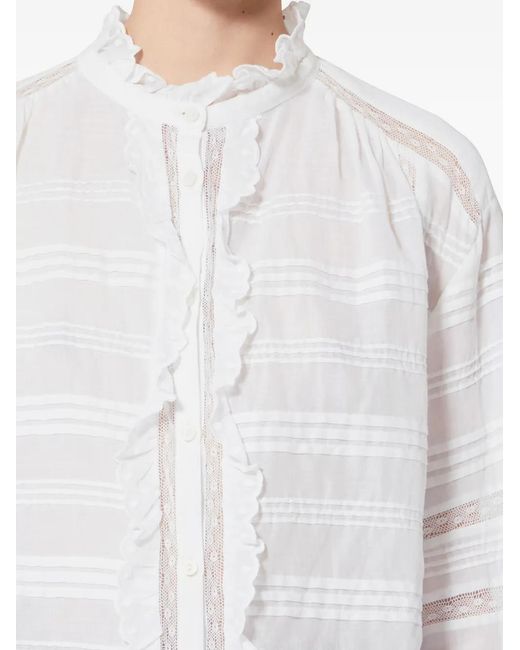 Isabel Marant White Peline Ruffled Shirt