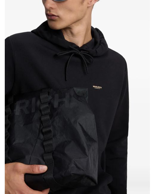 メンズ Woolrich ロゴ パーカー Black