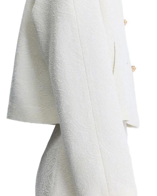 Shanghai Tang White Veste Tang Boutonnée