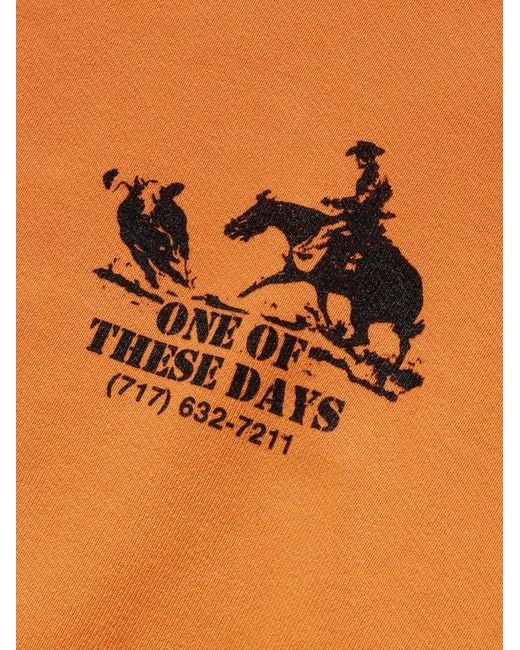 One Of These Days Orange Round Up Graphic-Print Hoodie for men