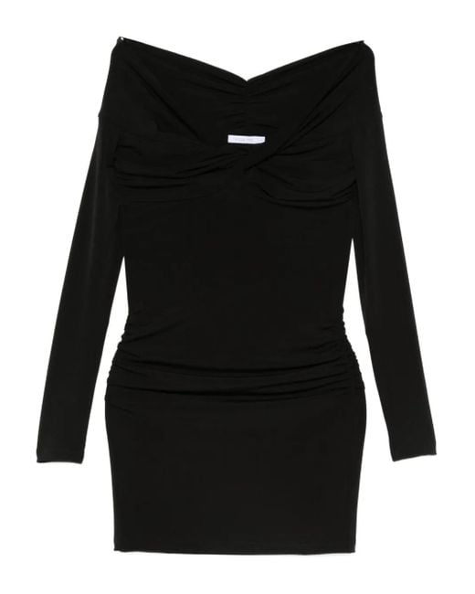 Patrizia Pepe Black Draped Mini Dress