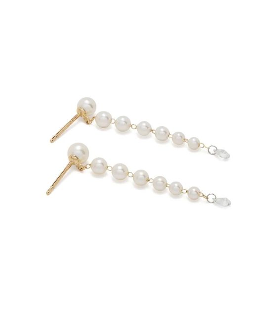 Mizuki White 14Kt Sea Of Beauty Pearl And Diamond Earrings