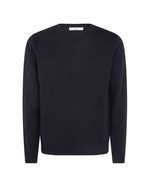 Nuur Blue Round-Neck Wool Sweater for men
