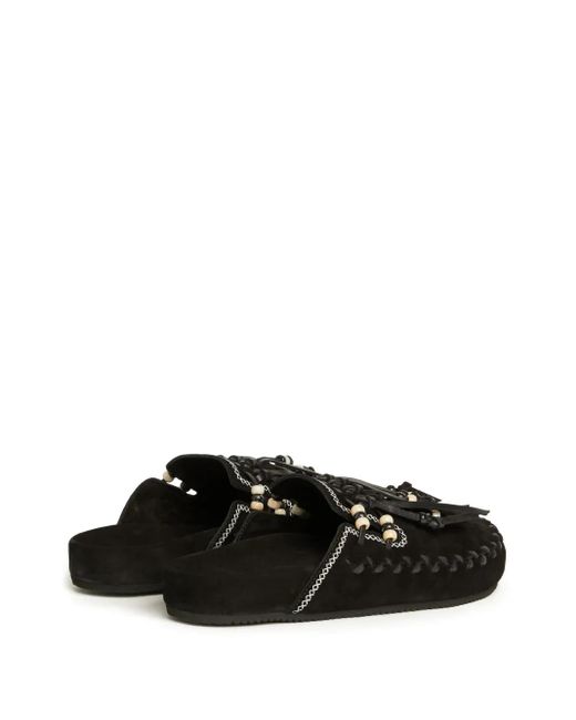 Alanui Black The Journey Suede Mules for men
