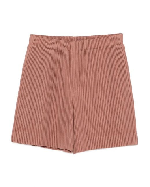 Homme Plissé Issey Miyake Plissierte Bermudas in Pink für Herren