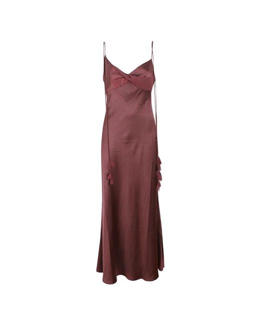 Self-Portrait Purple Twisted Floral-Detail Midi Dress