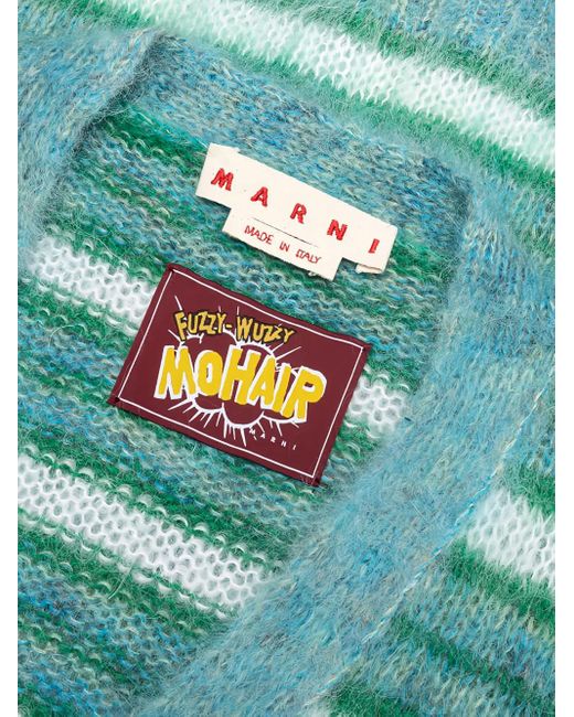 メンズ Marni ストライプ カーディガン Green