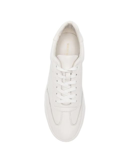 SERGIO MORETTI FIRENZE White Pebbled-Sole Lace-Up Sneakers for men