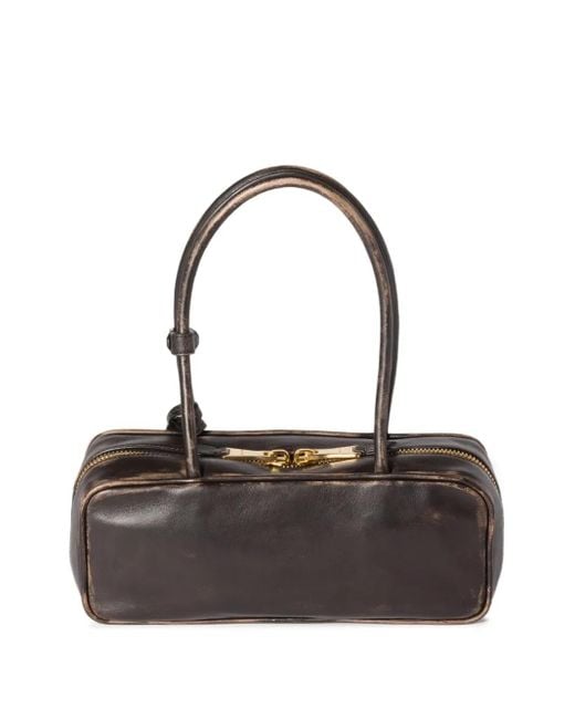 Miu Miu Black Beau Logo-Embossed Tote Bag