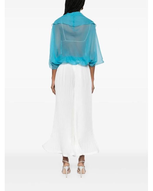 Alberta Ferretti シルク ジャケット Blue