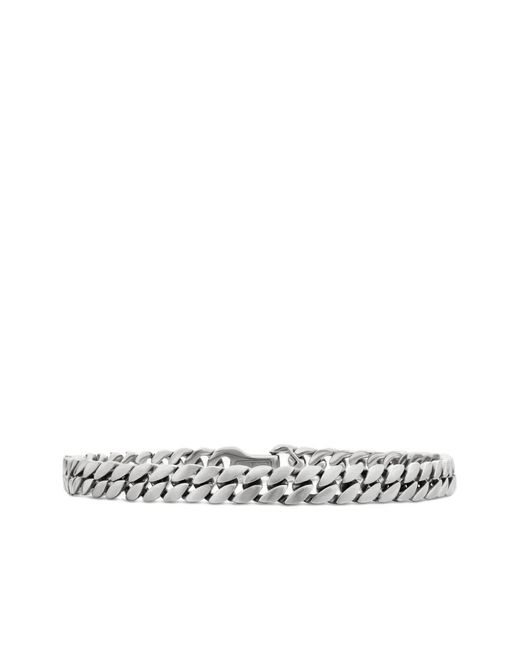 David Yurman White Sterling Curb Chain Bracelet (6Mm) for men