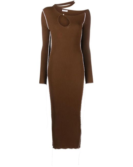 Vestido midi con aberturas Julfer de color Brown