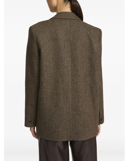 Yves Salomon Green Single-Breasted Blazer