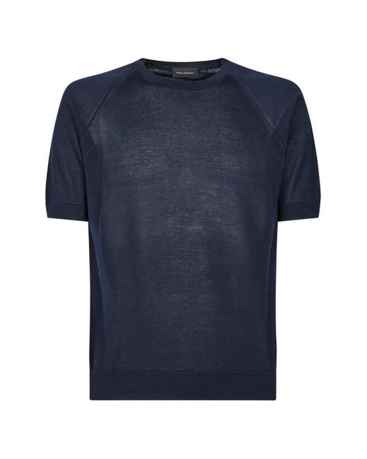 Tagliatore Blue Short-Sleeve Polo T-Shirt for men