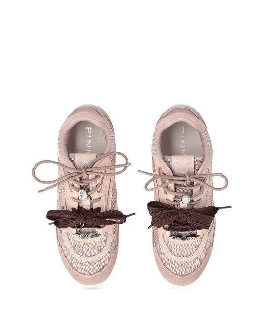 Pinko Pink 'Yulia' Sneakers With Mesh Inser