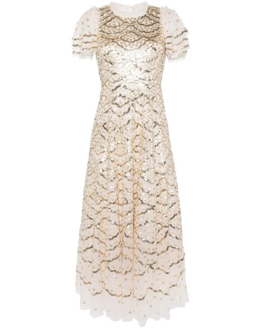 Robe Longue Deco Dot Gloss À Pois Needle & Thread en coloris Natural