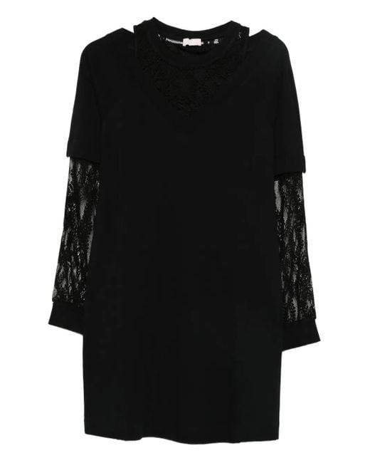 Liu Jo レース ニットドレス Black