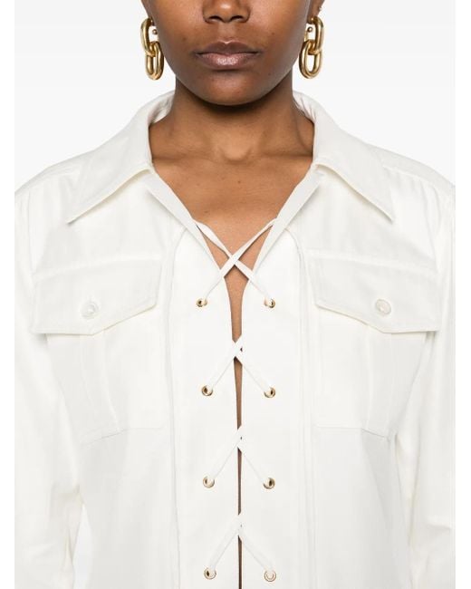 Tom Ford White Crossover-Drawstring Tunic