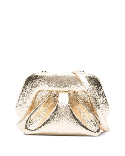 THEMOIRÈ Natural Small Bios Gathered Clutch Bag