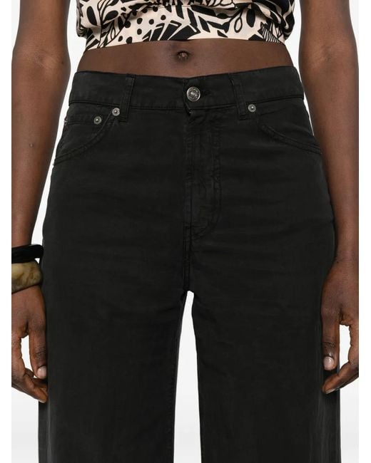 Dondup Black Amber Wide-Leg Jeans