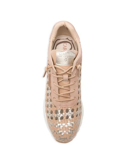 Carmela Natural Woven-Design Sneakers