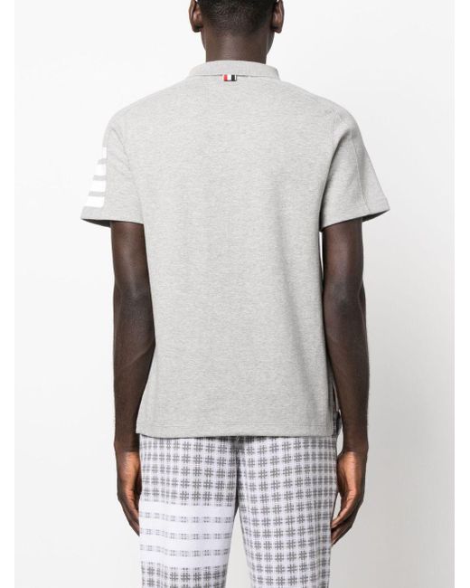 Thom Browne White 4-bar Stripe Polo Shirt for men