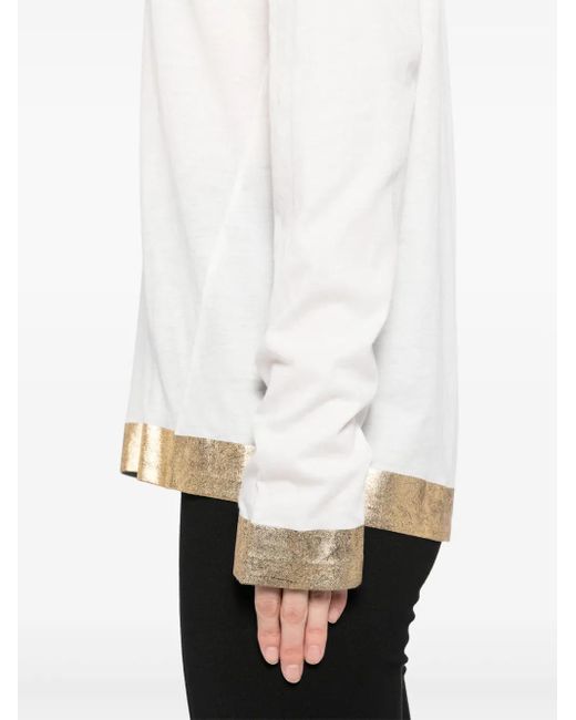 Cynthia Rowley White Long-Sleeved T-Shirt