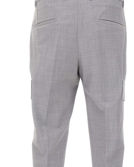 Devore Gray Flap-Pocket Trousers for men