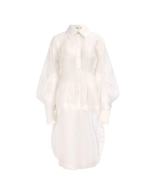 Aje. White Long-Sleeve Shirt