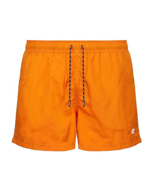 K-Way Orange Hazel Drawstring Swim Shorts for men