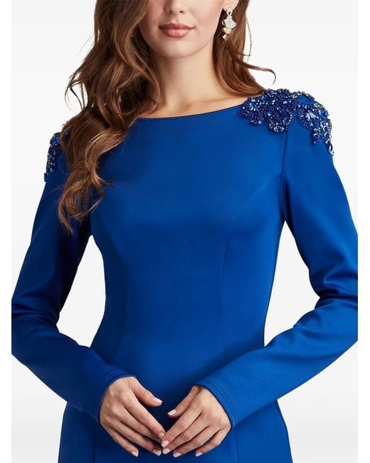 Tadashi Shoji Blue Boca Embellished Mini Dress