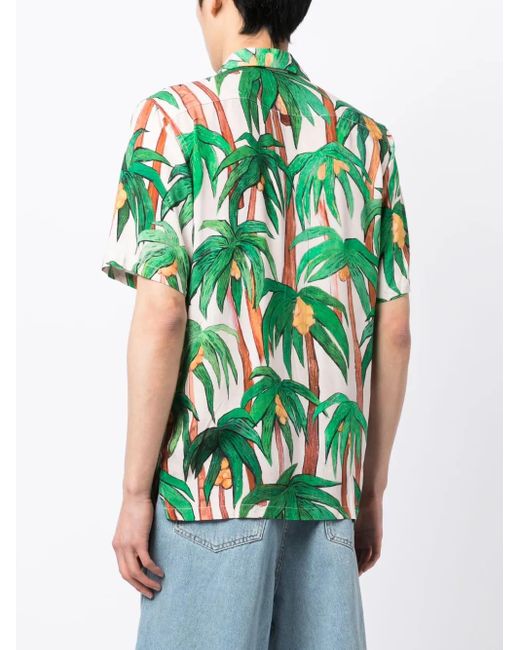Endless Joy Green Palm Tree-Print Shirt for men