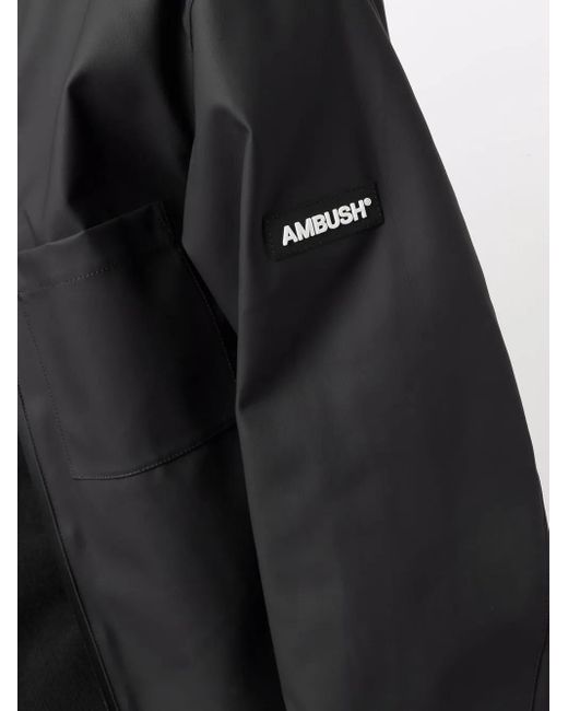 Ambush Black Coated Zip-Front Jacket for men