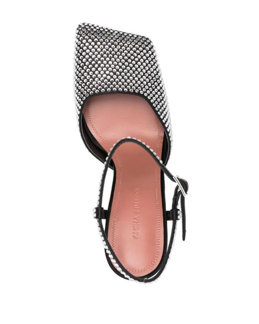 AMINA MUADDI Metallic Charlotte Crystal-Embellished Pumps