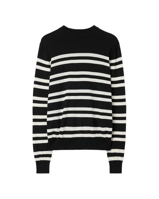 Filippa K Black Striped Merino Wool Sweater for men