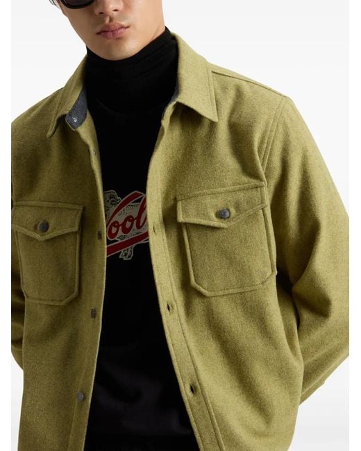Woolrich Green Alaskan Melton Over Shirt for men