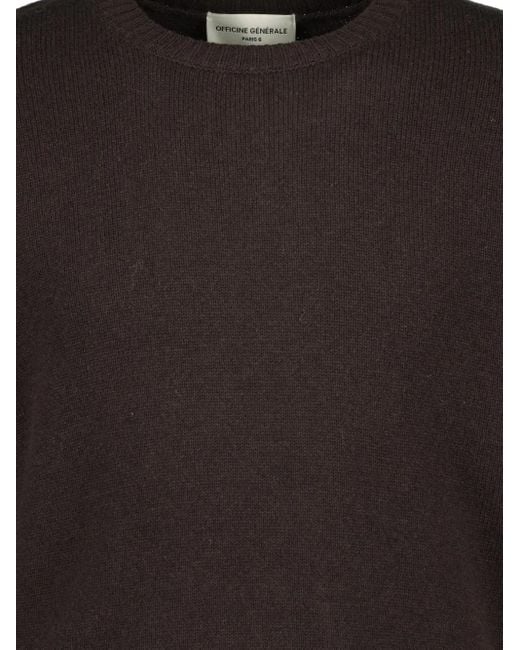 Officine Generale Black Mycrew Sweater for men
