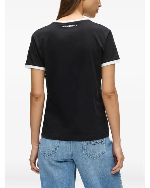 Karl Lagerfeld Black Ikon Choupette Signature T-Shirt