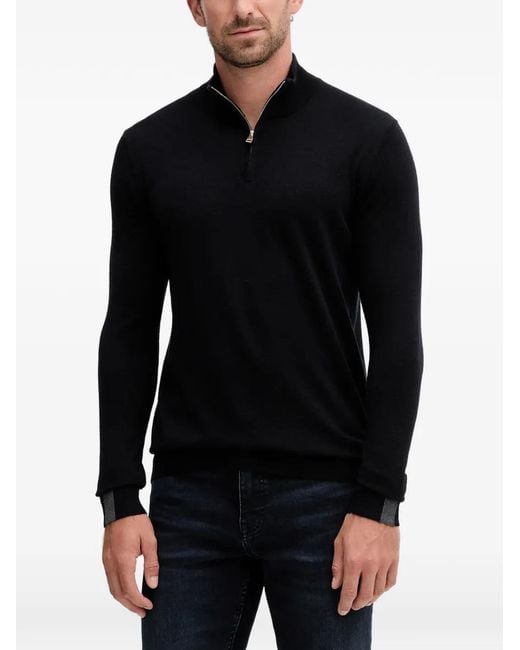 Mos Mosh Black Mmgadam Half-Zip Sweater for men