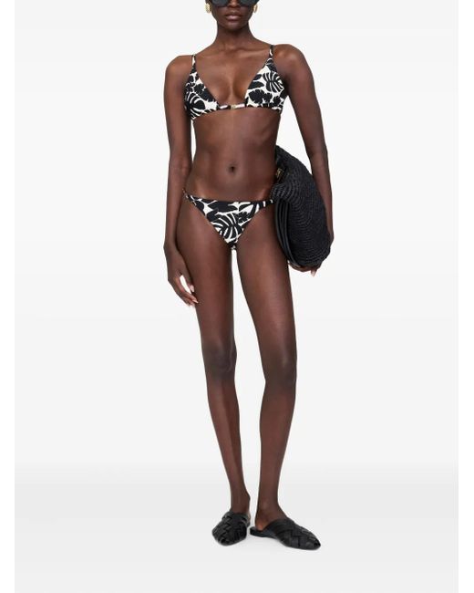 Anine Bing Black Bellamy Printed Bikini Bottom